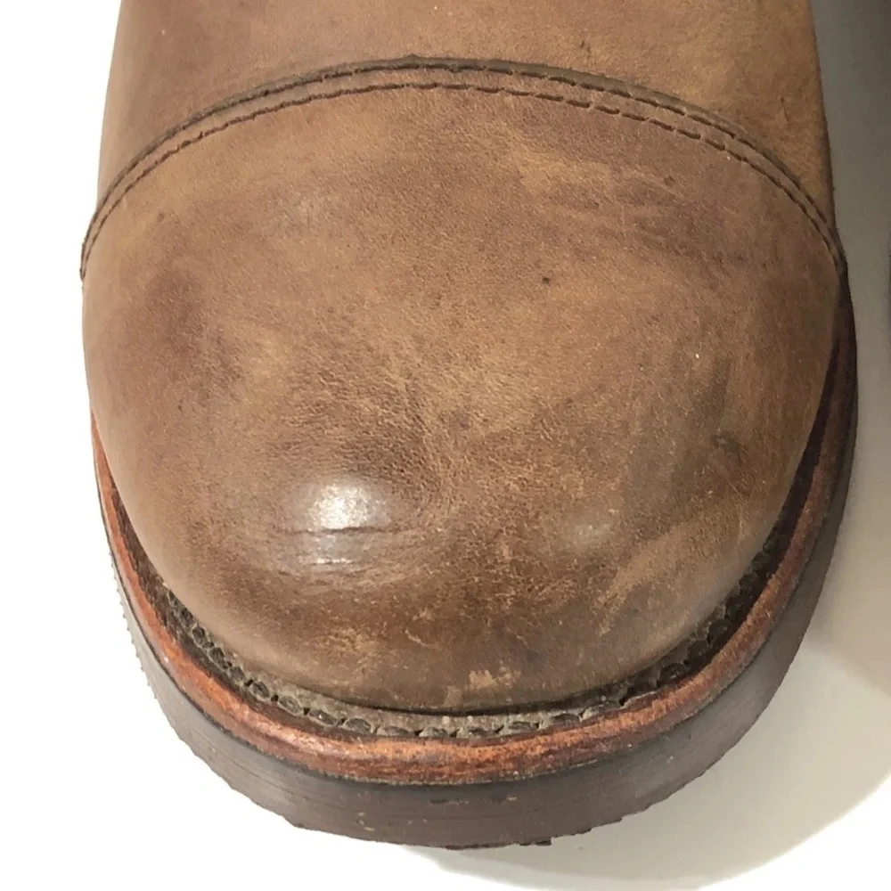 CHIPPEWA X Ll Bean ODRY9 Brown Oil Leather Cap Toe Lace Up Boots